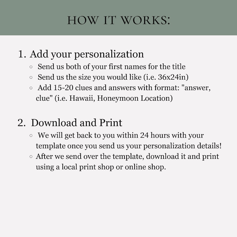 Custom Wedding Crossword Puzzle Template Personalized Sip and Etsy