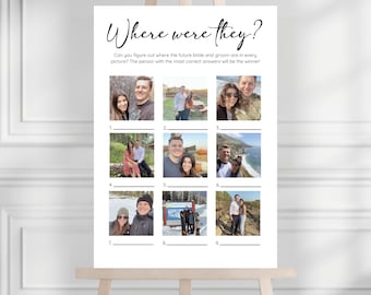 Where Were They Game Bridal Shower Poster, Engagement Party Games, Couples Shower Games, Wedding Shower Games, Bridal Shower Game Sign