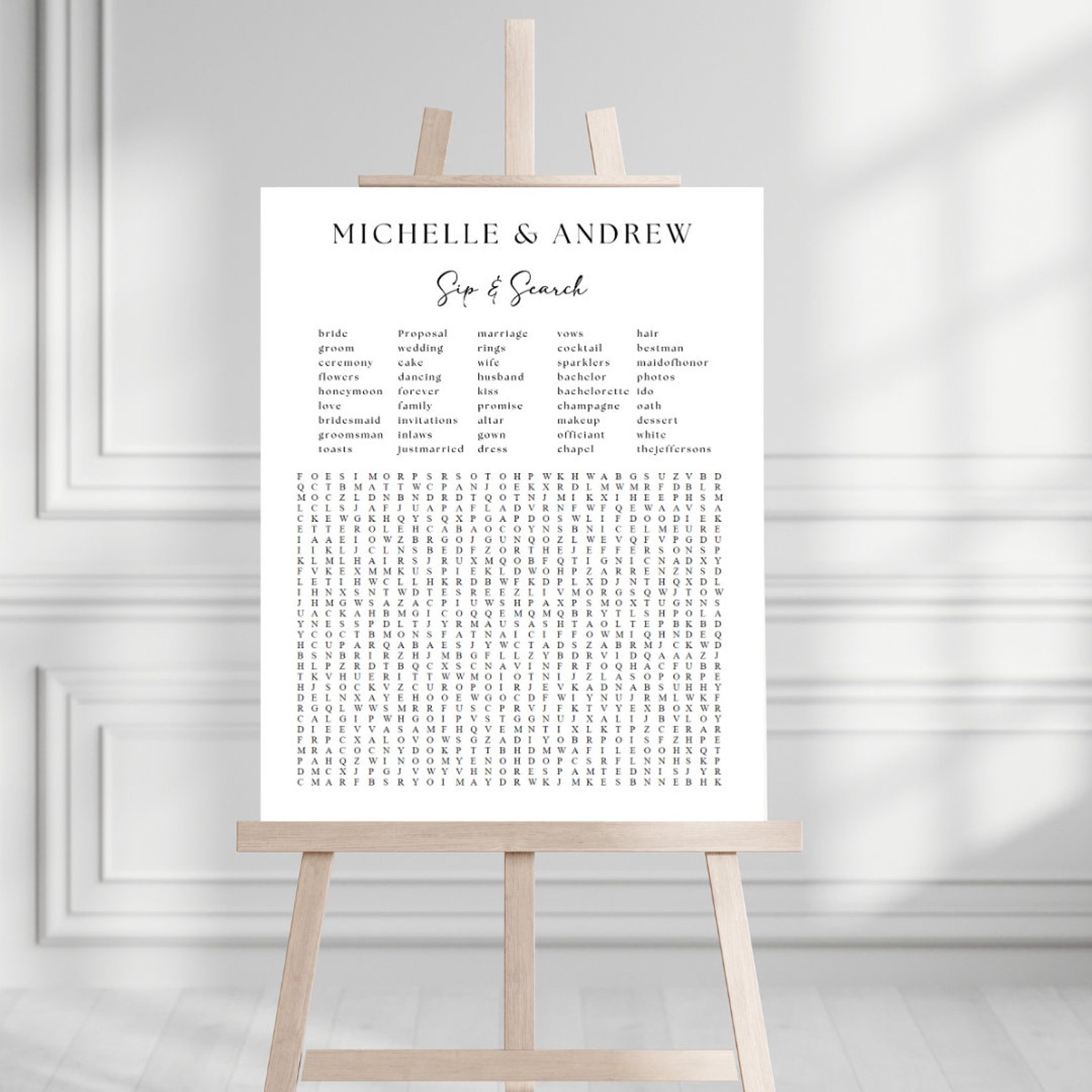 Custom Wedding Word Search Template Wedding Games Etsy