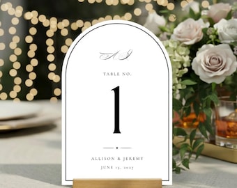 Números de mesa arqueados Imprescindibles para bodas Número de mesa Números de mesa Plantilla de arco imprimible Números de mesa Letreros de mesa DIY Números de mesa 5x7