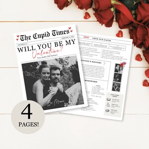 バレンタイン新聞テンプレート Canva バレンタインデー新聞テンプレート バレンタインデーギフト 私のバレンタインキューピッドになってくれますか バレンタイン新聞