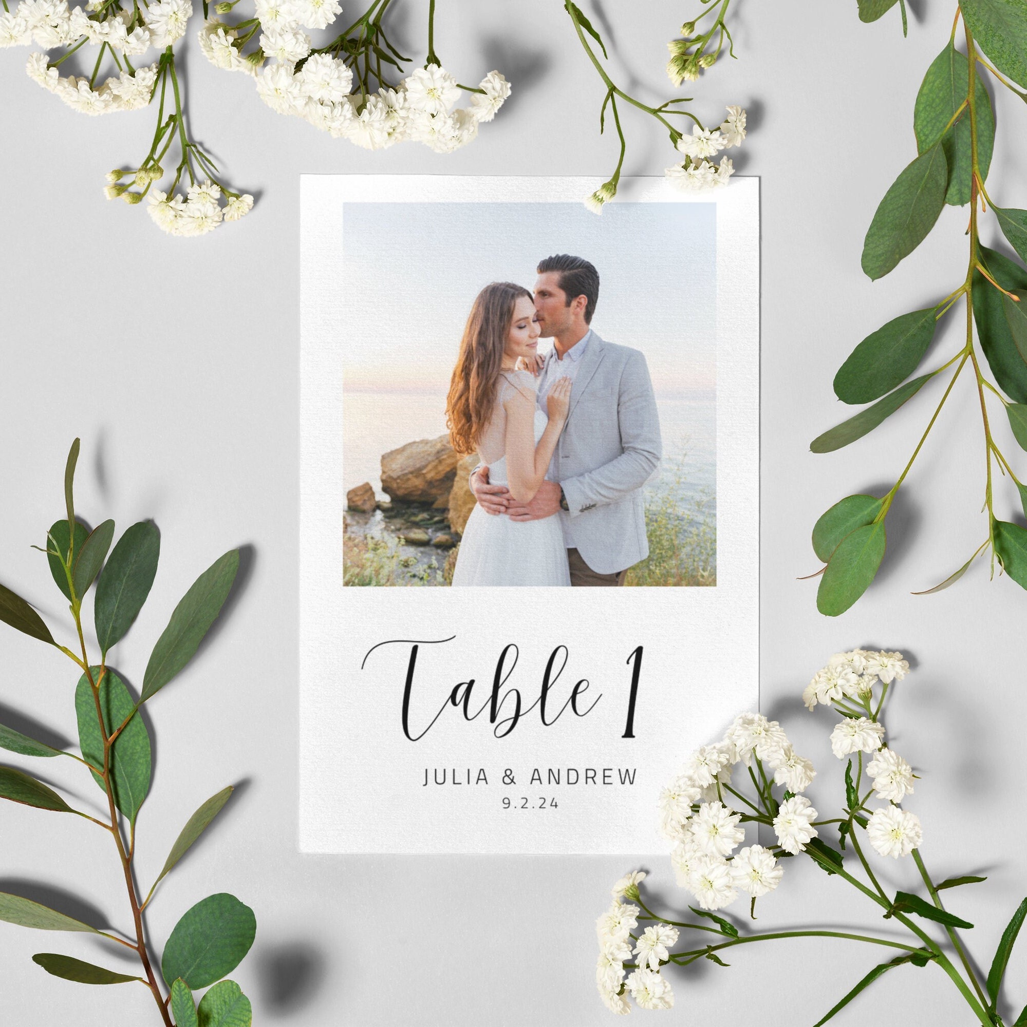 Wedding Table Numbers Printable Photo Table Numbers Editable - Etsy