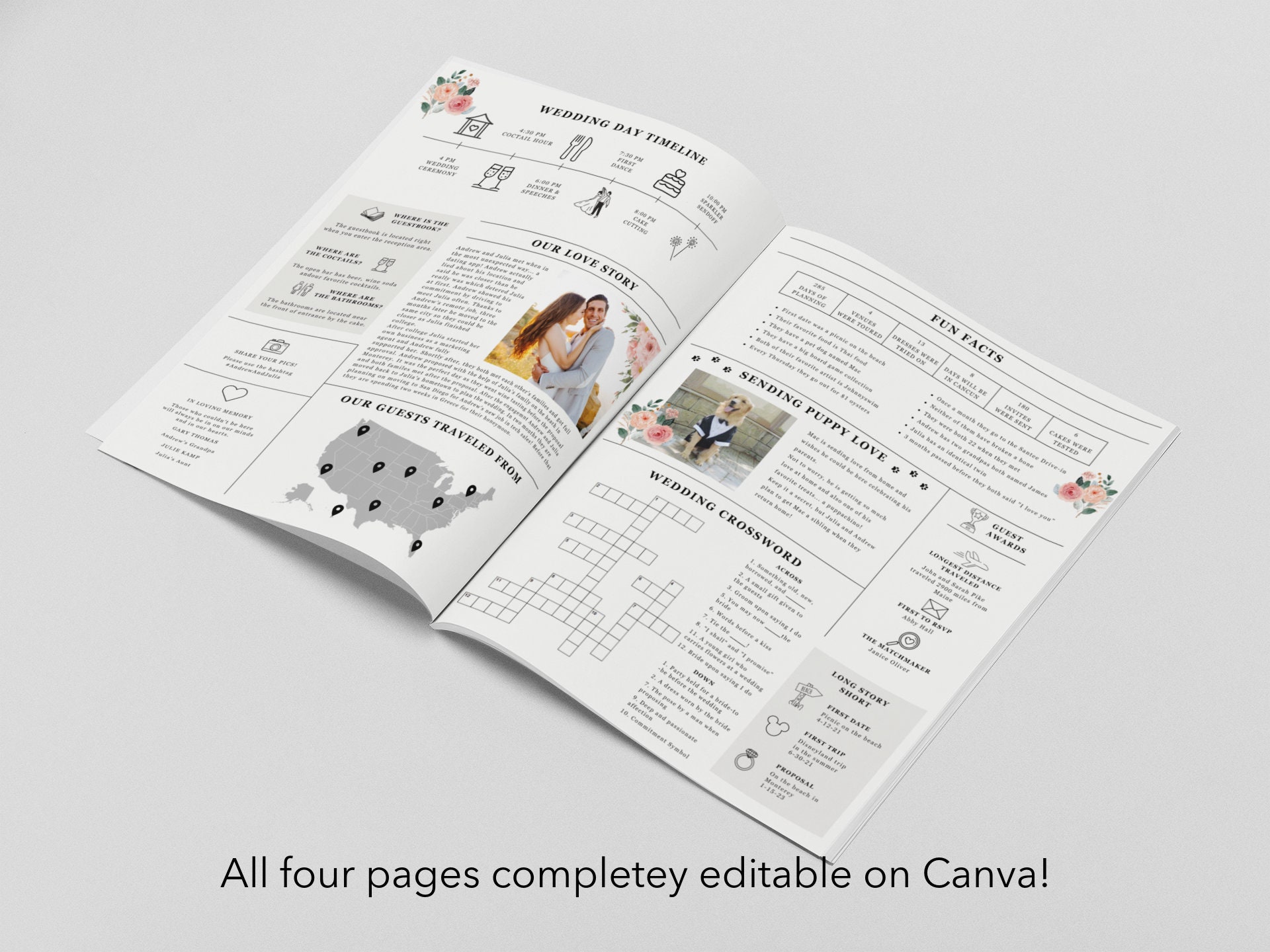 Newspaper Wedding Program Template Editable Wedding Newspaper Etsy Newspaper Wedding Program Template Editable Wedding Newspaper Etsy