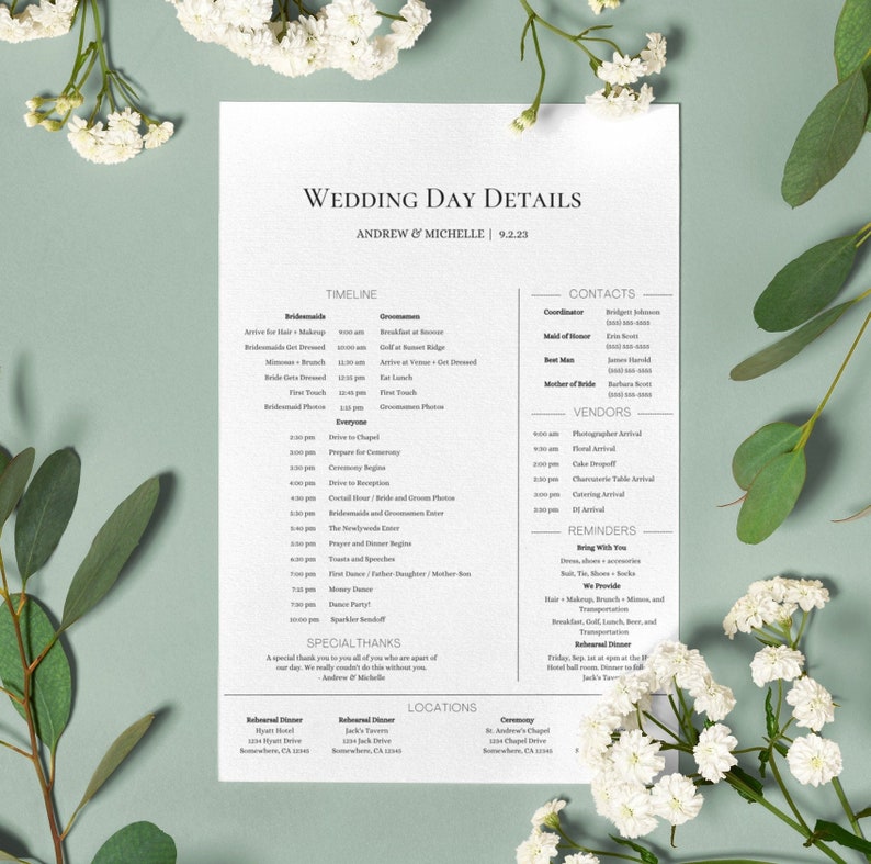 Day of Wedding Timeline Schedule Editable Wedding Day Template Etsy Day of Wedding Timeline Schedule Editable Wedding Day Template Etsy