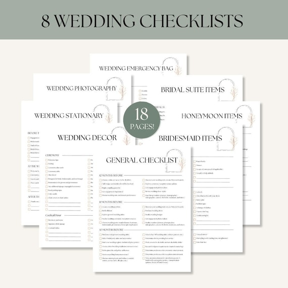 Wedding Checklist Bundle Template, Wedding Planning Checklist, Wedding Binder, Wedding Planner Digital, Wedding To Do List Bundle Checklist