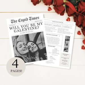 Modello personalizzato per giornale del giorno di Galentines Canva Giornale di Galentines Will You Be My Giornale regalo di giorno di Galentines Giornale di Cupido Galentine