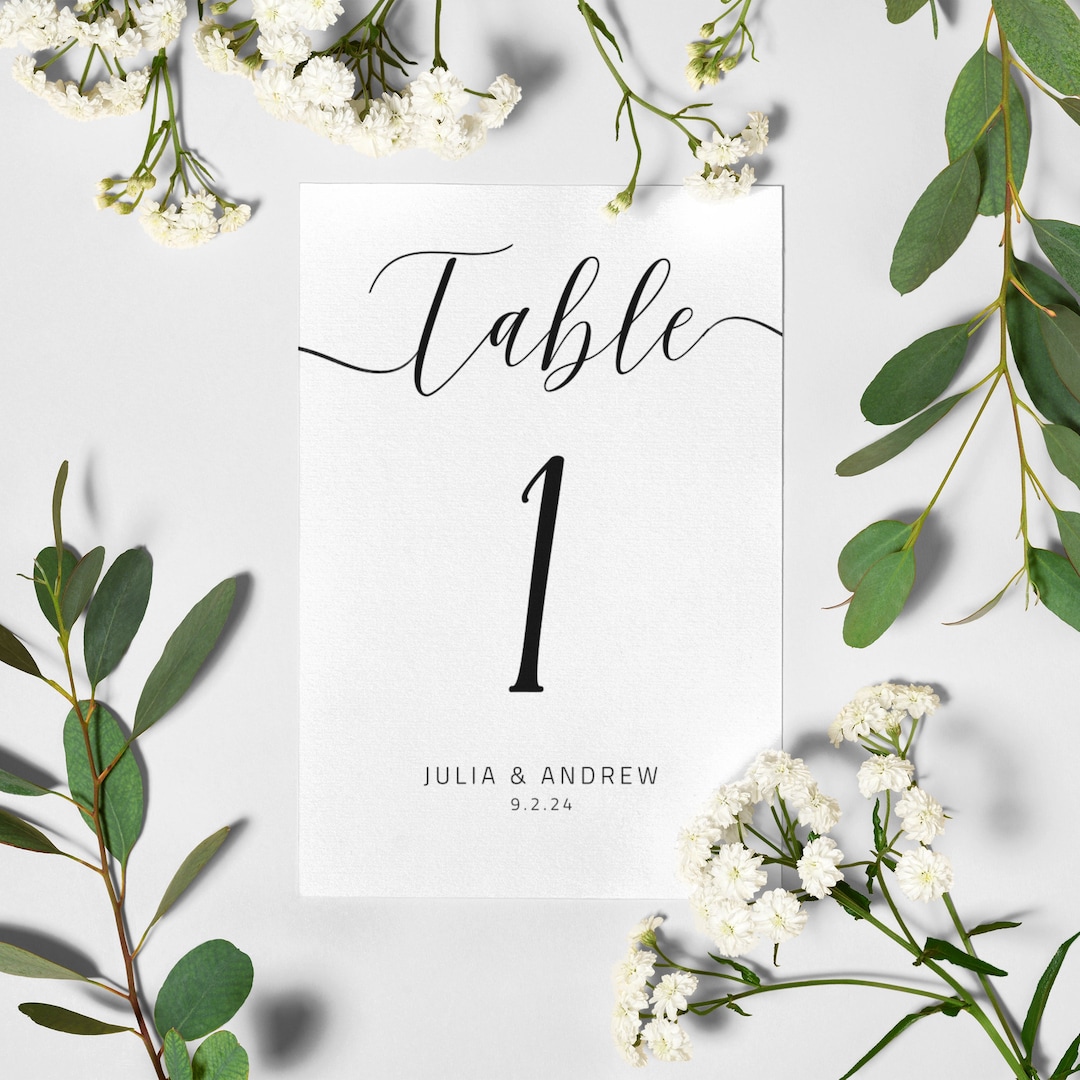 Wedding Table Numbers, Printable Table Numbers Wedding, Editable Table ...