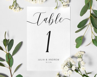 Wedding Table Numbers, Printable Table Numbers Wedding, Editable Table Number Template, Table Number Signs, Wedding Signage, Wedding Numbers