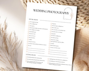 Hochzeitsfotos Checkliste, druckbare Hochzeit Checkliste Vorlage, Hochzeitsplanung Checkliste, Hochzeitsmappe, Hochzeitsplaner Fotografie