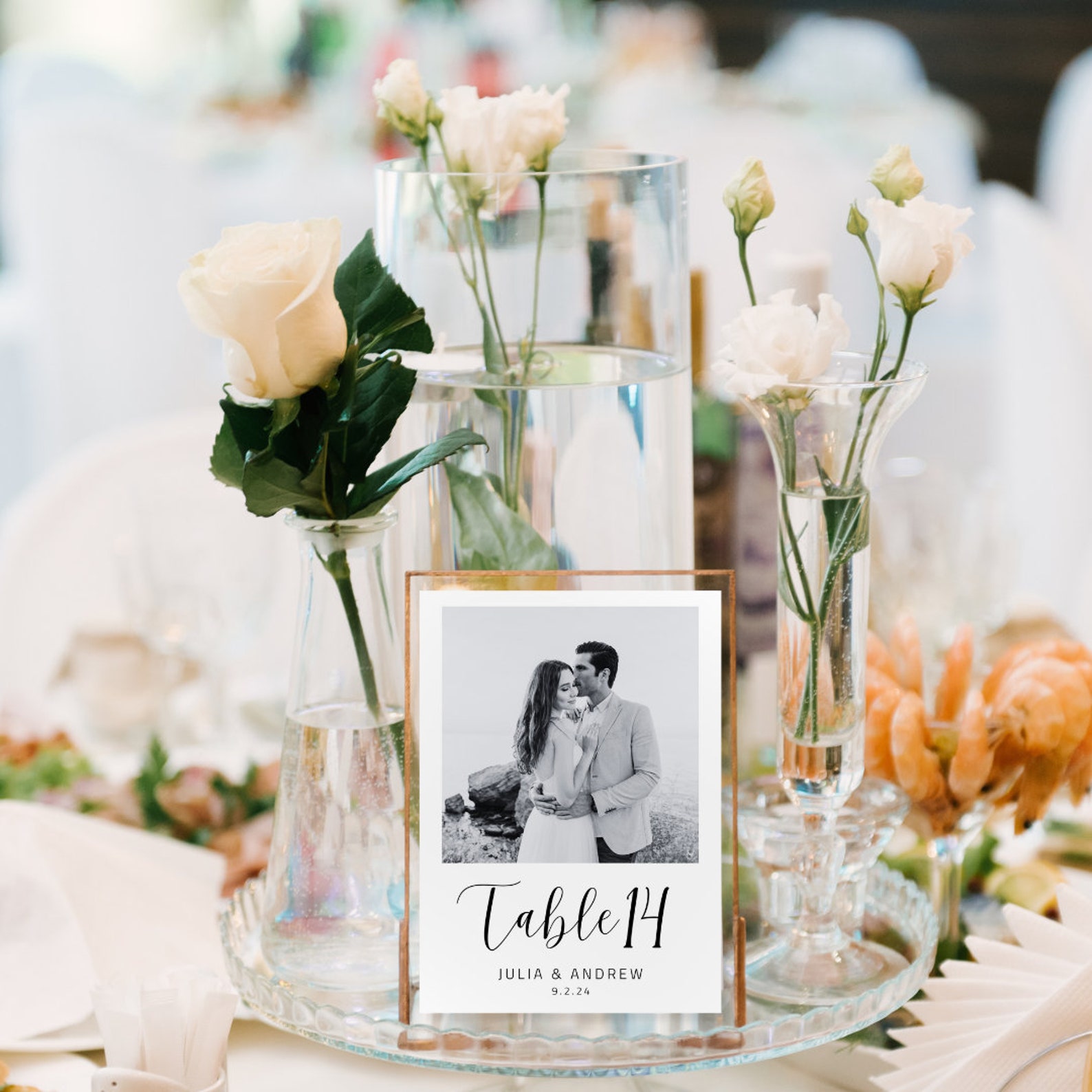 Wedding Table Numbers, Printable Photo Table Numbers, Editable Table ...