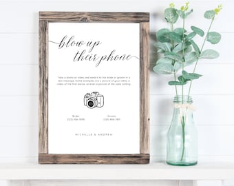 Haga estallar su plantilla de boda por teléfono, tome acción en el letrero de boda, plantilla de libro de visitas con fotos, juegos de mesa de bodas, alternativa al libro de visitas de bodas