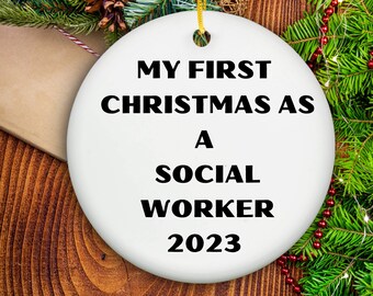 Social worker first christmas ornament gift for social worker christmas gift idea for social worker my first christmas gift