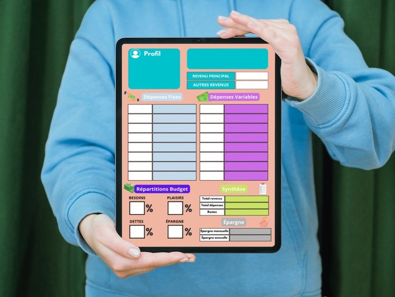 Fiche budget mensuel à imprimer, Planificateur budgétaire mensuel