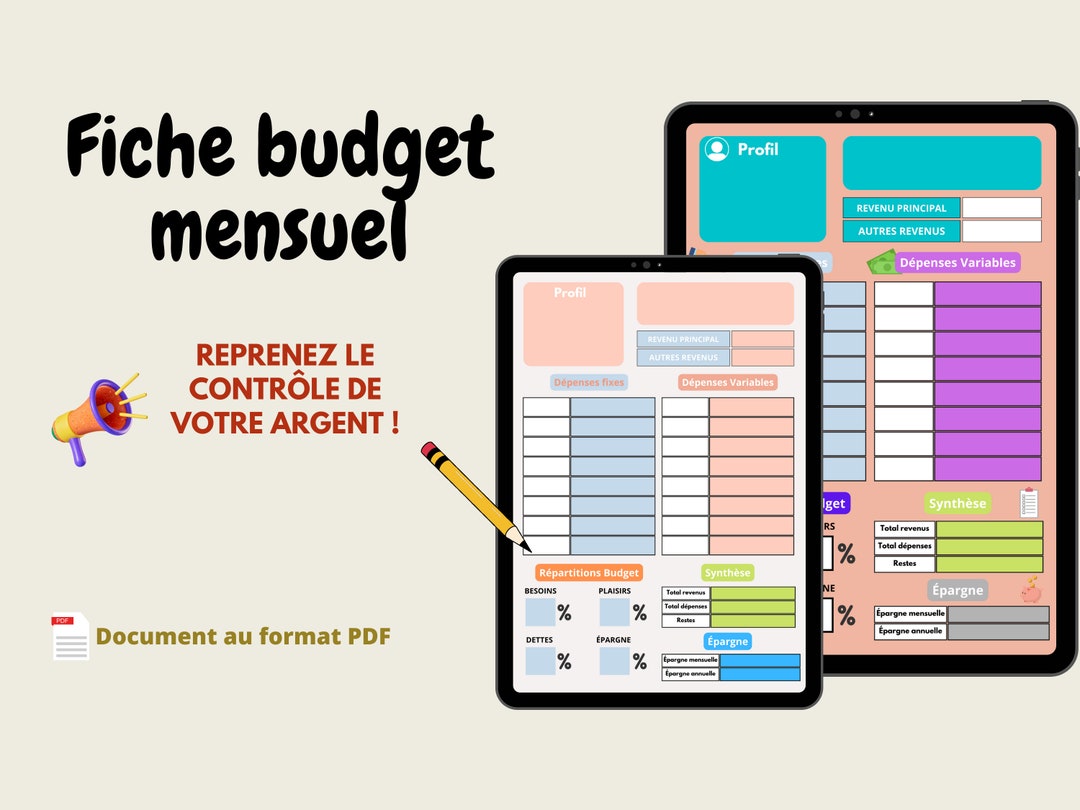 Fiche budget mensuel à imprimer, Planificateur budgétaire mensuel