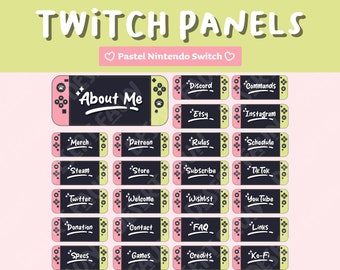 Cute Pastel Switch Pink/Yellow Panels for Twitch