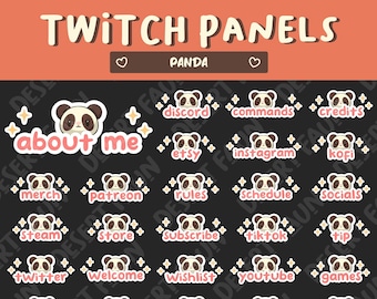 Cute Panda Panels for Twitch