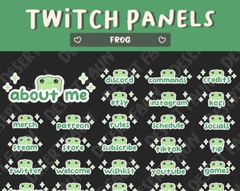 Cute Frog Panels for Twitch