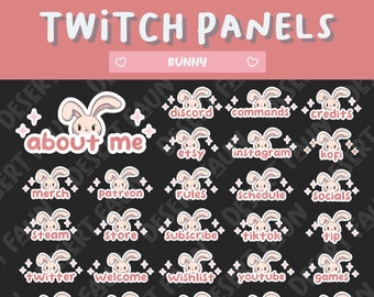 Cute Bunny Panels for Twitch