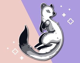 Stoat Sticker / Weasel Sticker / Ferret Sticker / Cute Animal Sticker / Laptop Sticker / Stoat Vinyl Sticker