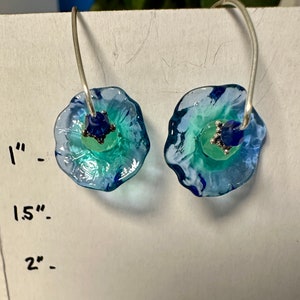Handmade glass and sterling silver earrings