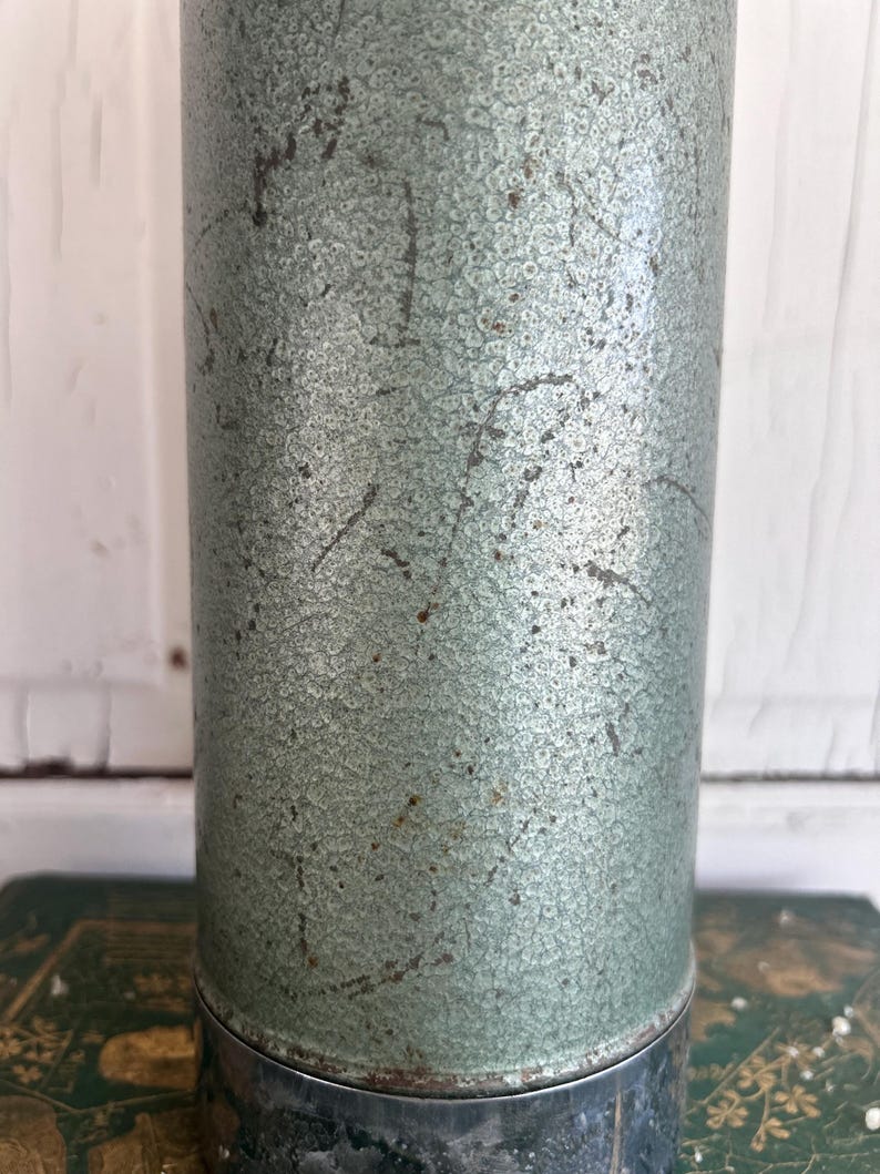 Termo metálico vintage Stanley de Aladdin, verde martillado, modelo A-944C o A-944DH imagen 10