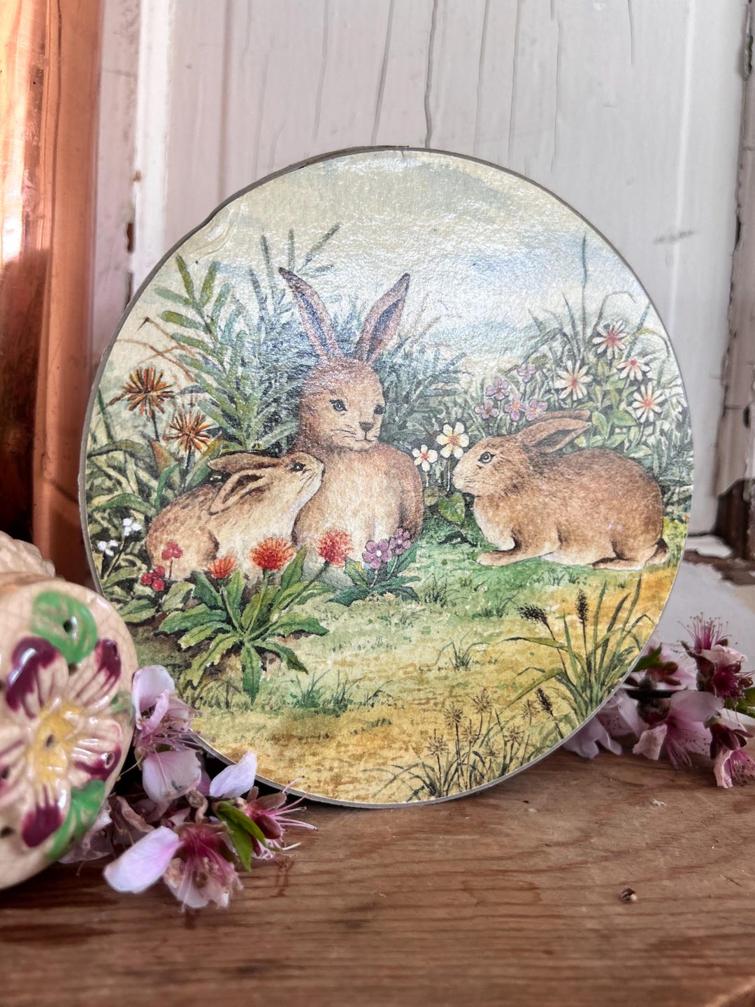 Vintage Rabbit Family Meadow Storage Box – 1970s-80s Easter Keepsake ...