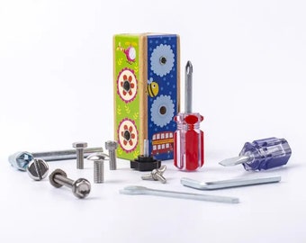 Wooden Screw Board Toy: STEM Fine Motor Skills Activity