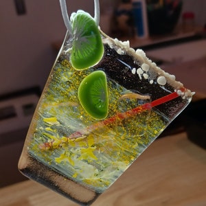 Fused Glass Margarita Ornament!