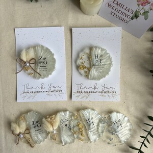 30 stuks gepersonaliseerde epoxy magneet gunst met kaart trouwbedankjes goud gedetailleerde gunst bruids douche baby shower