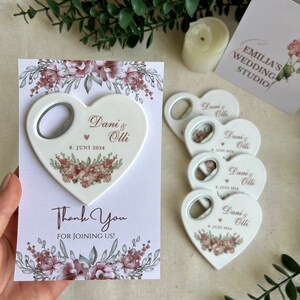 30 stuks gepersonaliseerde Heartz magneet gunst met kaart trouwbedankjes bruids douche baby shower