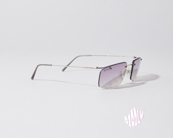 MOSCHINO M3153-S 518/58 rimless lilac gradient tinted mirrored 90s vintage new