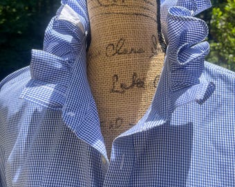 Upcycled 1901 100% Cotton Men’s to Ladies Shirt | Blue