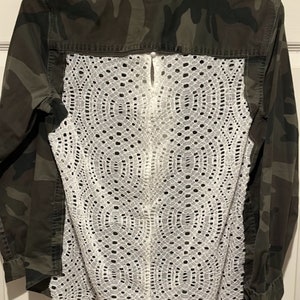Camo Abercrombie & Fitch jacket w/lace back panel. One of a kind.