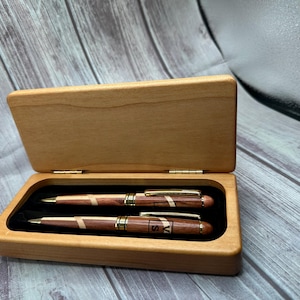 Personalized Wooden Pen with Engraved Gift Box - Custom Name Pen Set for Him, Graduation Gift, Father&#39;s Day, Anniversary Gift