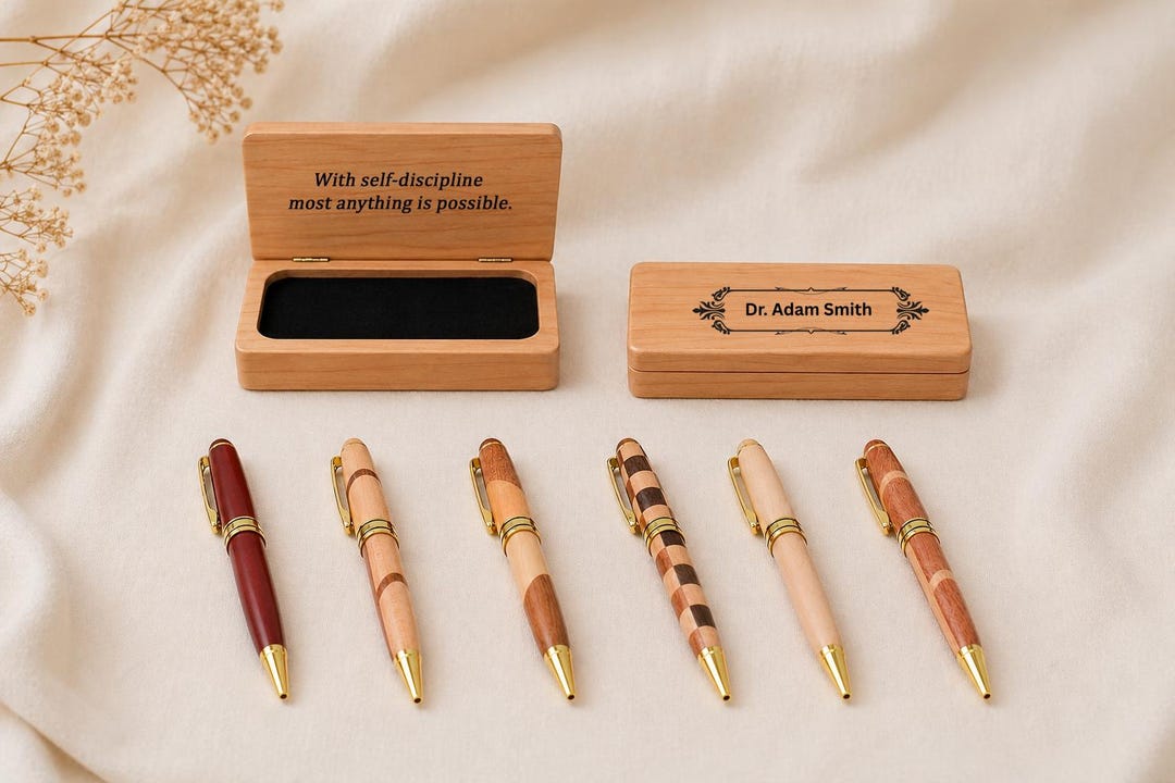Personalized Wooden Pen With Engraved Gift Box - Custom Name Pen Set ...