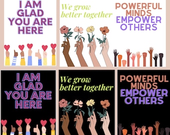 10 Multicultural Classroom Posters Colorful. Multilingual, diversity, inclusion posters