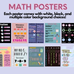 10 Math Class Posters! Strategies, Encouragement, and Anchor Chart Posters