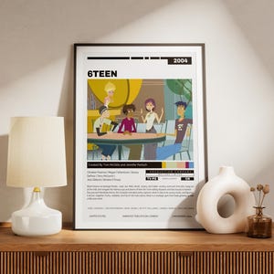 6teen (2004) TV Poster | 2000s Cartoon Wall Art | Animated TV Show Download | Y2K Mall Culture Decor| Digital Download - Colour/B&W