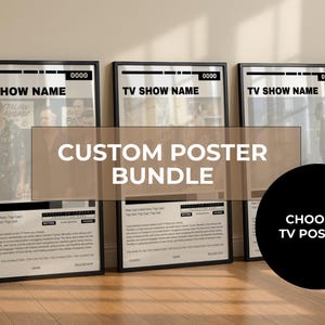 Custom TV Show Poster Set of 3 | Personalized Scene Art Prints | Pick Your Shows | Digital Download Bundle for TV Lovers