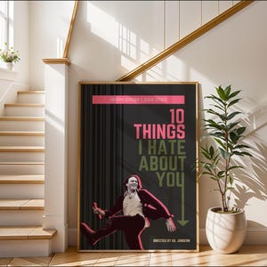 10 Things I Hate About You Poster | 90s Rom-Com Movie Print | Heath Ledger Wall Art - Digital Download