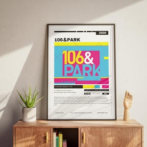 106 and Park (2000) tv Poster | BET Throwback TV Art | AJ and Free Hip-Hop Show Printable | 2000s Rap Decor - Digital Download
