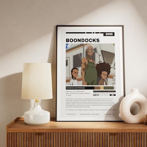Affiche de la série télévisée Boondocks (2005) | Art drôle de bande dessinée | Art mural | Téléchargement numérique - Poster couleur/noir et blanc
