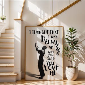 Póster de Frank Ocean / Arte mural con la letra "I Thought That I Was Dreaming" / Impresión minimalista / Decoración estética R&B - Descarga digital