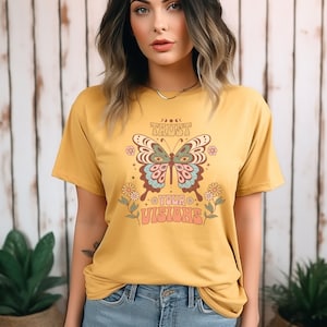 Trust Your Visions Motivational T-shirt Inspirational Tee Positivity Shirt Positive Vibes Groovy Graphic Tees Motivation Quote Shirts