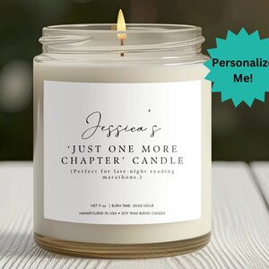 Book Lover Candle Customizable Candle Sarcastic Candles Book Inspired Candle Literary Candle Gifts for Readers Gift for Book Lovers Bookish