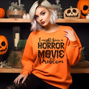 Horror Movie Problem Halloween Sweatshirt Cute Halloween Groovy Halloween Retro Halloween Funny Halloween Spooky Season Witchy Clothes