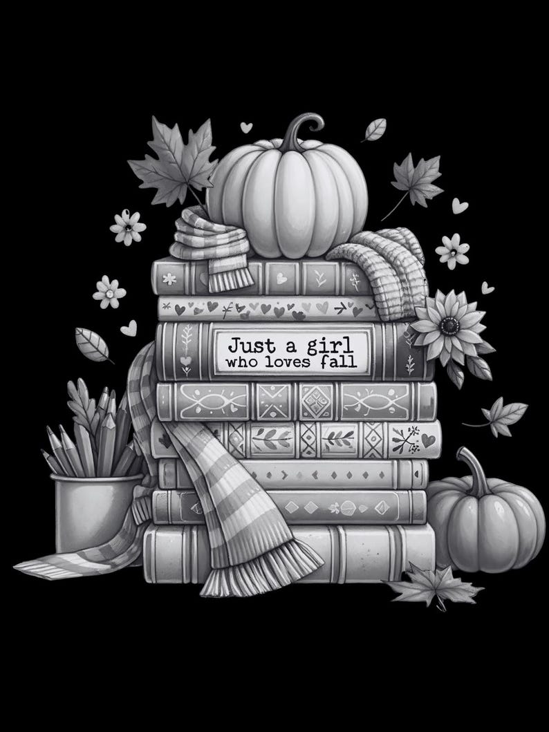 Kindle Lock Screen Just a Girl Who Loves Fall Book Stack Customized