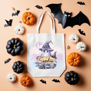 Sacola personalizada para doces ou travessuras, sacola de doces ou travessuras para o dia das bruxas, sacola personalizada para doces ou travessuras, sacola personalizada para halloween