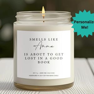 Book Lover Candle Customizable Candle Sarcastic Candles Book Inspired Candle Literary Candle Gifts for Readers Gift for Book Lovers Bookish