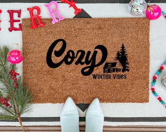 Cozy Winter Vibes Doormat, Funny Christmas Doormat, Funny Doormat, Merry Christmas Doormat, Christmas Welcome Mat, Holiday Doormat, Doormat